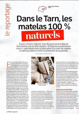 Dans le Tarn un matelas 100% naturel