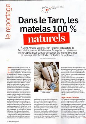 Dans le Tarn un matelas 100% naturel