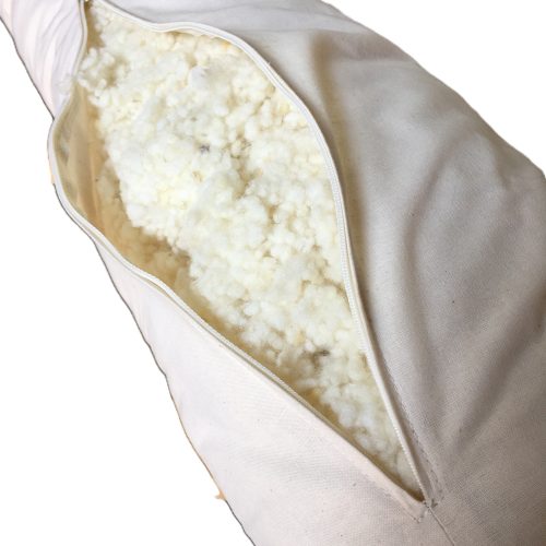 traversin avec zip pour ajuster la garniture de laine